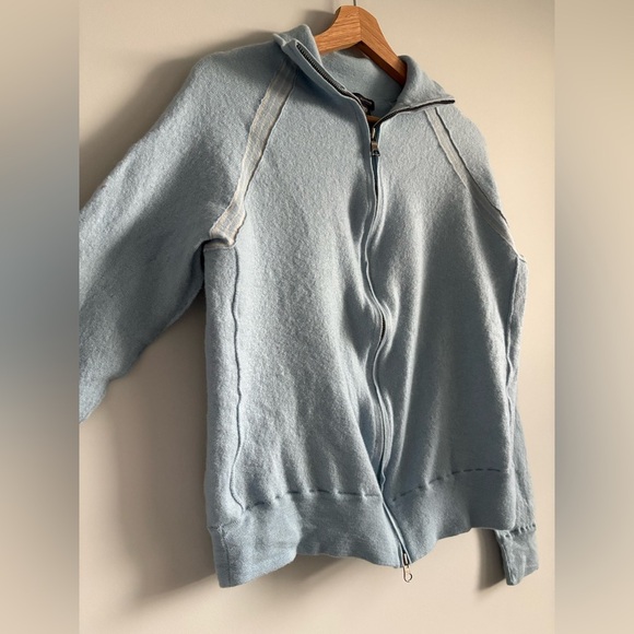 Banana Republic Wool Blue Zip-Up Sweater | Size Large - Picture 6 of 8